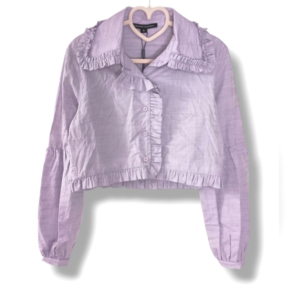 NWT Lorraine Holmes Cropped Top/Jacket in Lilac $319 Small 💜 - Picture 2 of 7